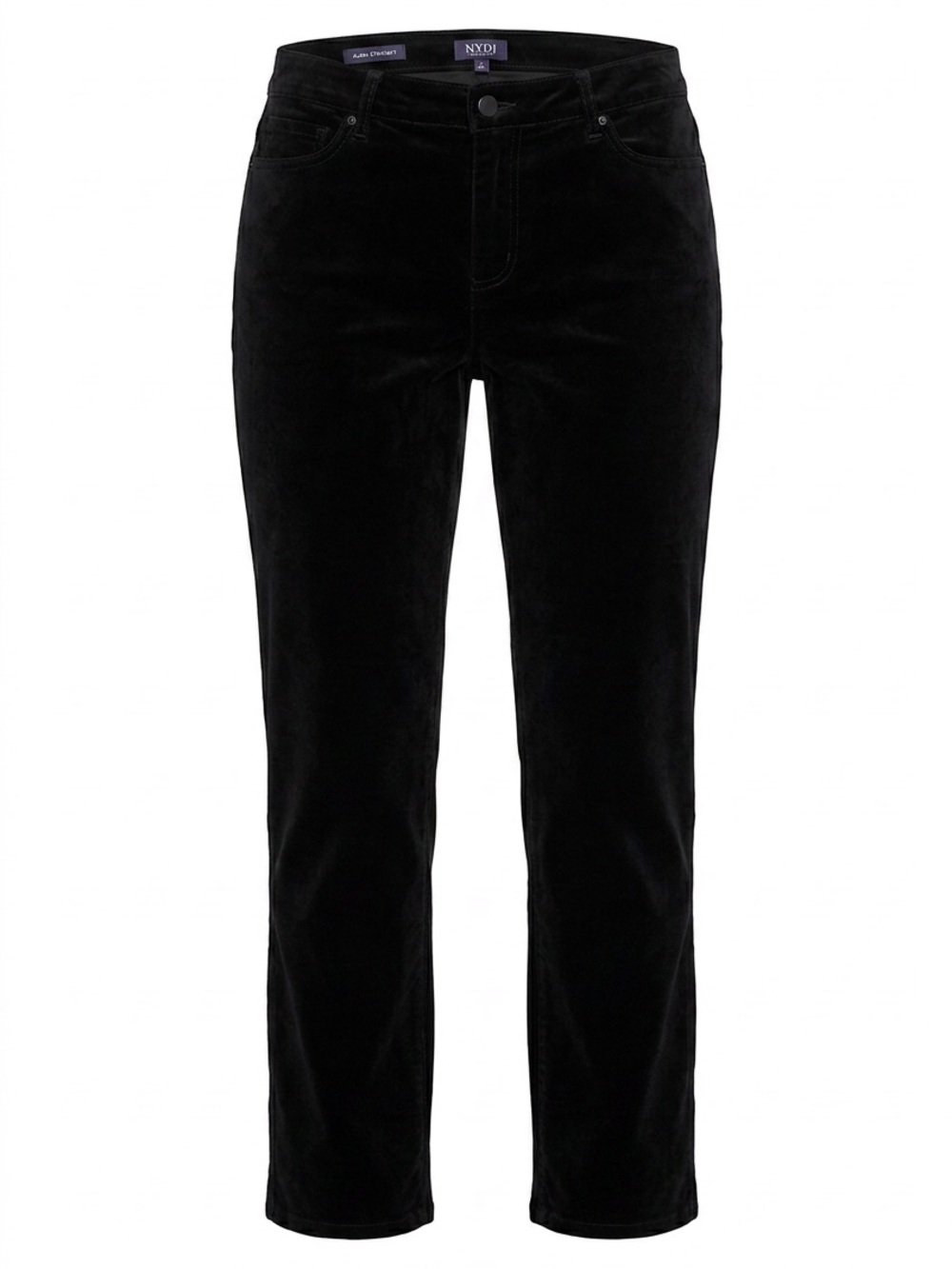 NYDJ Black Straight Leg Velvet Pants